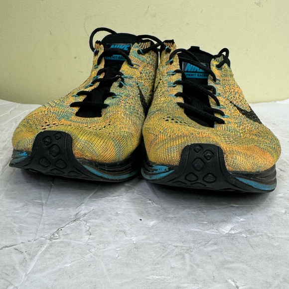 Nike Flyknit Racer Sherbet 2015 Comfort Running Shoes Sneakers Yellow Mens - Picture 16 of 16